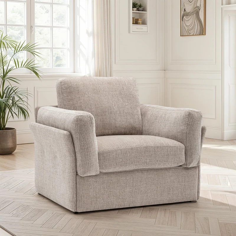 Canapé / fauteuil en tissu anti tache, H87CM - LUCIA
