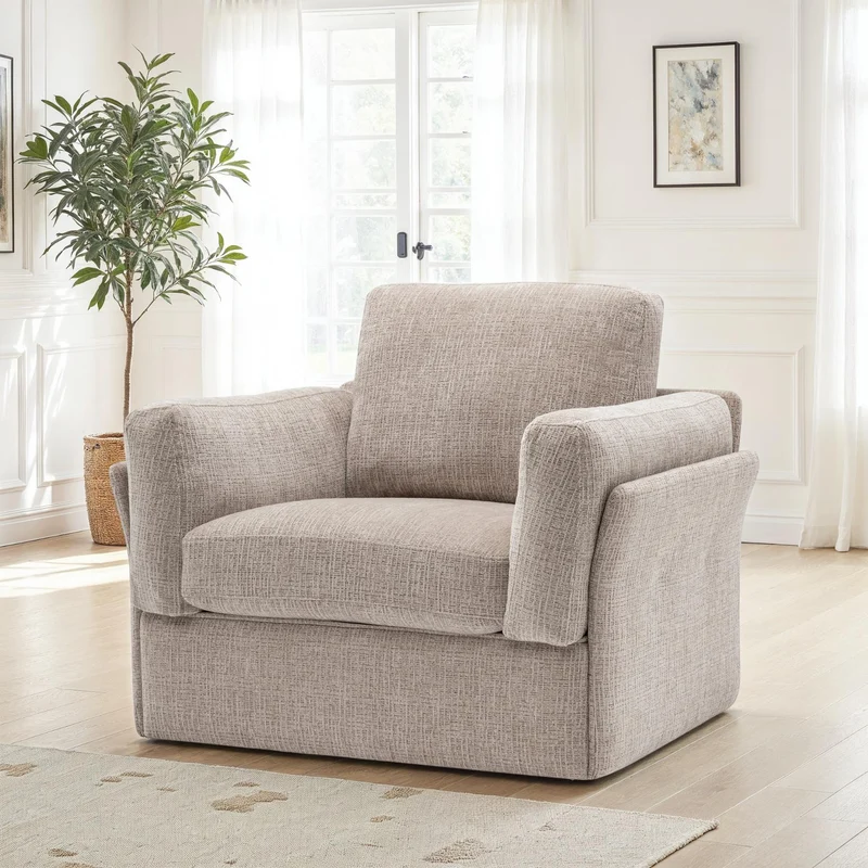 Canapé / fauteuil en tissu anti tache, H87CM - LUCIA