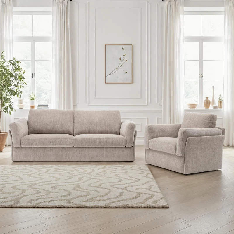 Canapé / fauteuil en tissu anti tache, H87CM - LUCIA