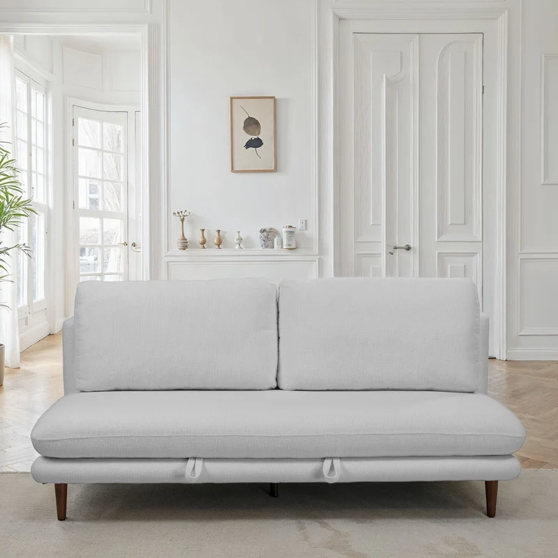 Canapé lit 3 places clic-clac en tissu anti tache, 192x94xH91CM - LUPINE