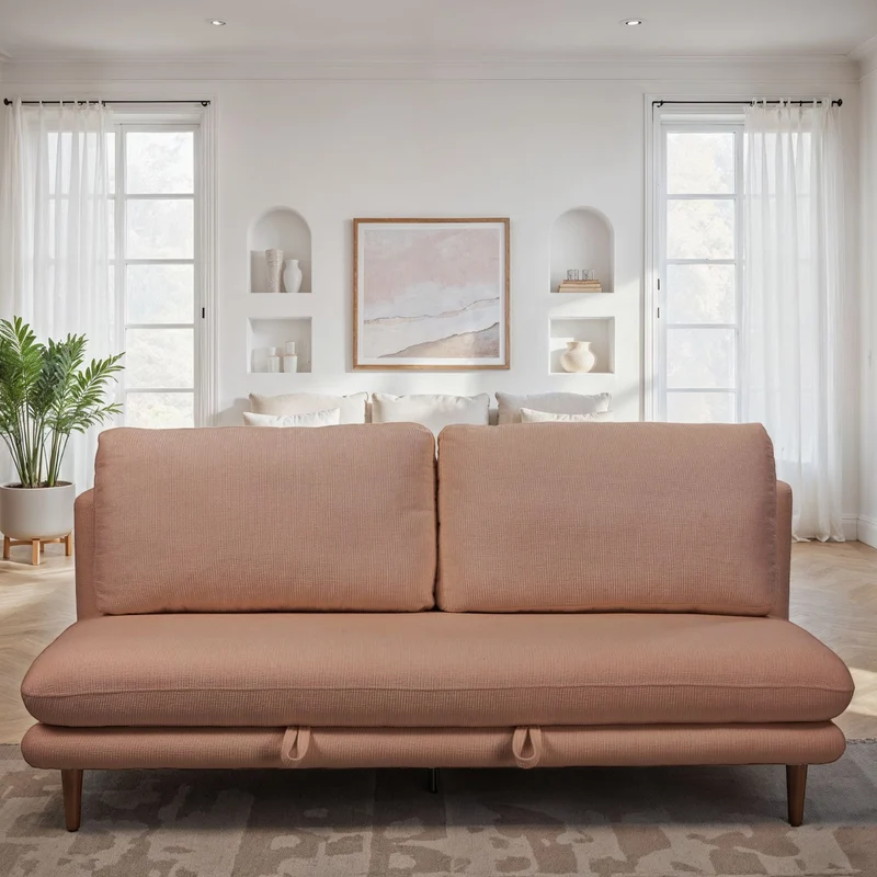 Canapé lit 3 places clic-clac en tissu anti tache, 192x94xH91CM - LUPINE