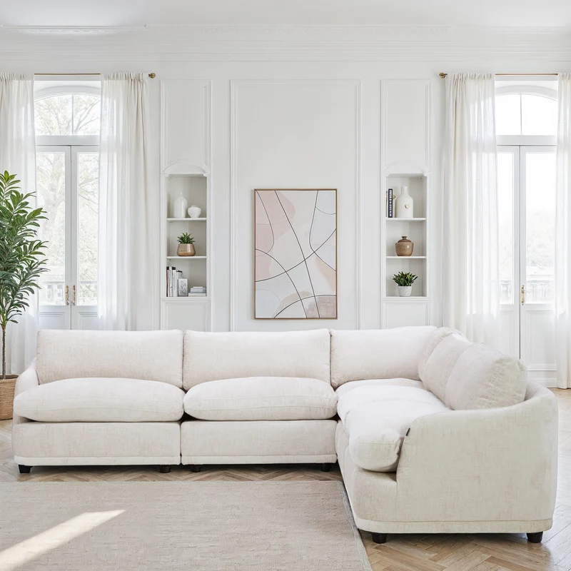 Canapé d'angle / fauteuil en tissu anti tache - EVEREST