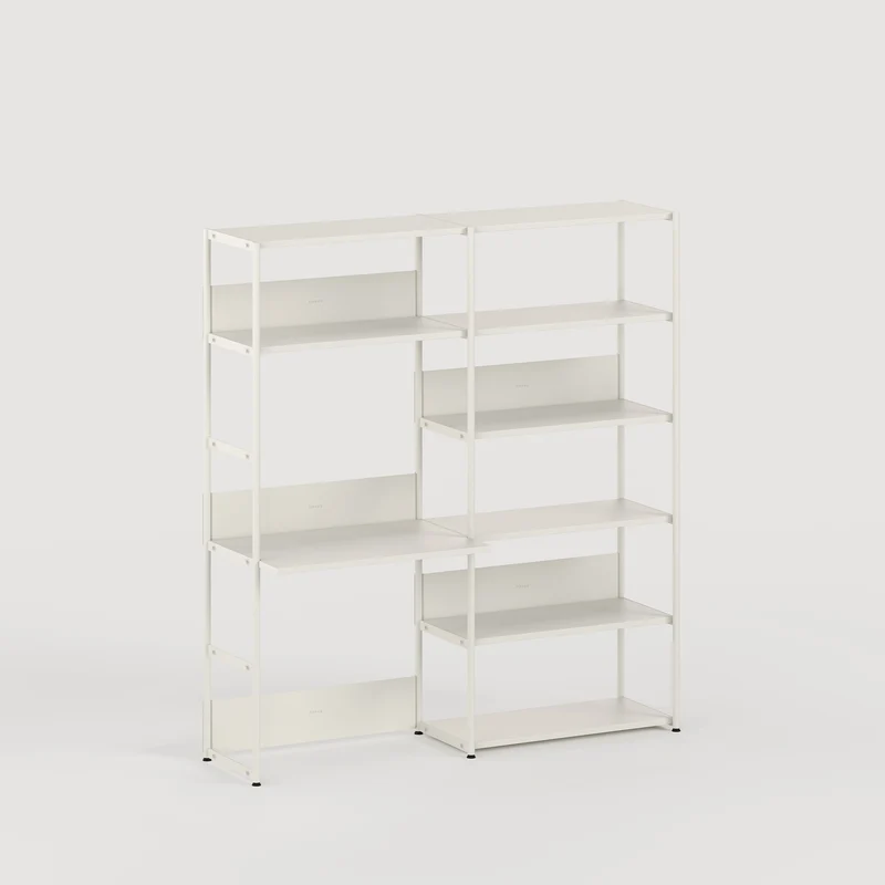 Etagère bureau UNIT - H180 à 215 x L164cm - acier thermolaqué