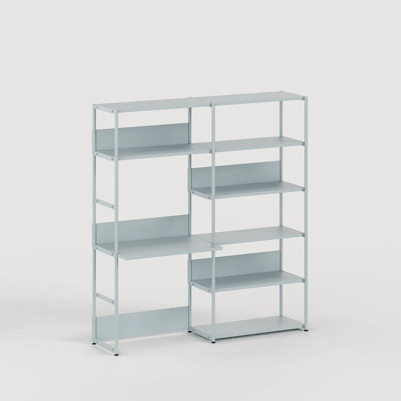 Etagère bureau UNIT - H180 à 215 x L164cm - acier thermolaqué