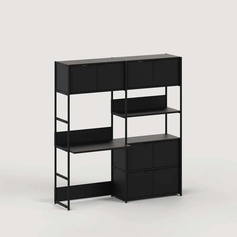 Etagère bureau UNIT - H180 à 215 x L164cm - acier thermolaqué