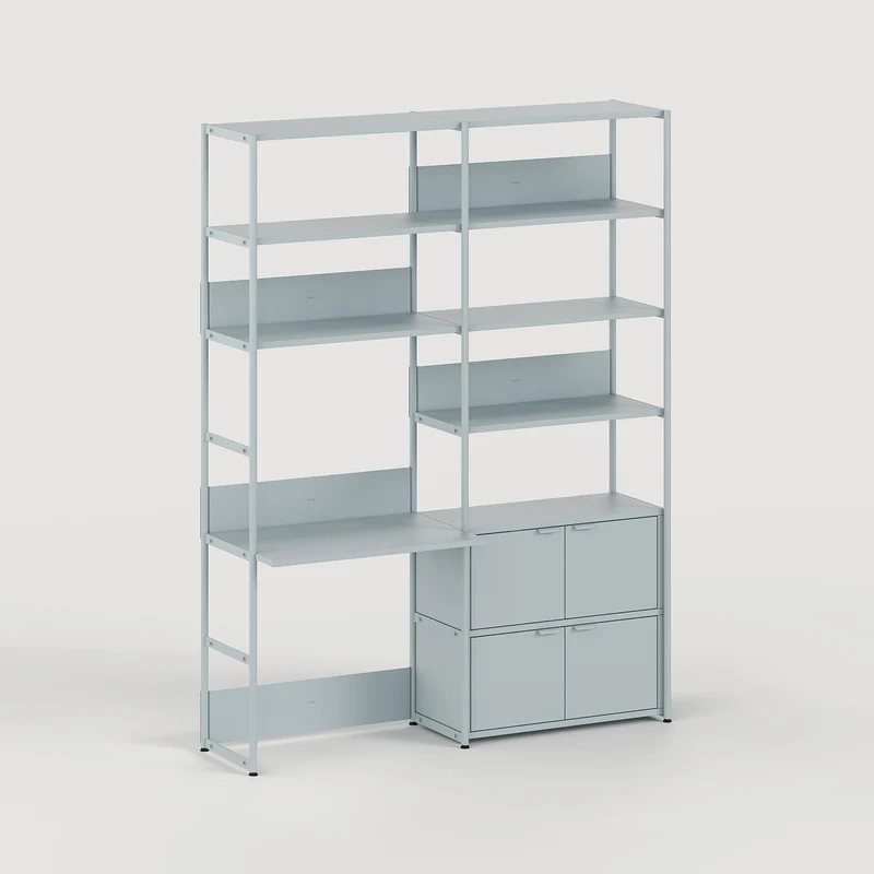 Etagère bureau UNIT - H180 à 215 x L164cm - acier thermolaqué