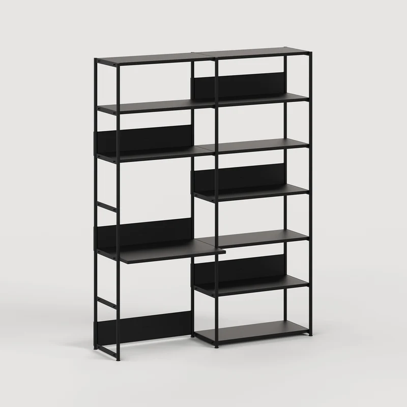 Etagère bureau UNIT - H180 à 215 x L164cm - acier thermolaqué