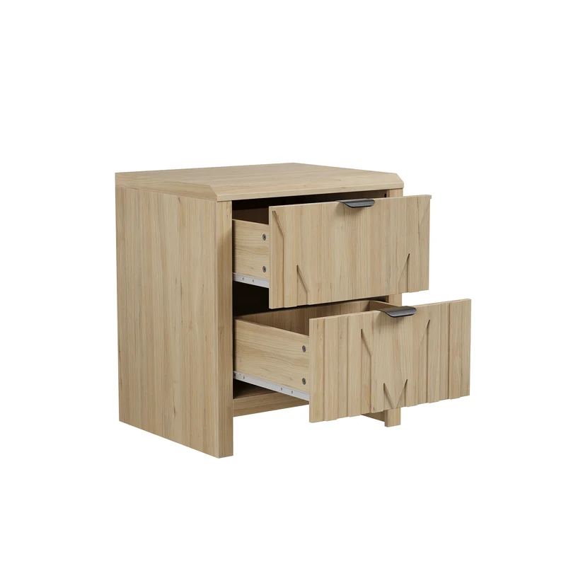 Table de chevet effet chêne 2 tiroirs 48x40x55,5cm, 1 pièce MODERNCONTAINERHOME