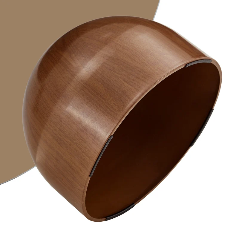 Table basse ronde Ø70cm verre trempé teinté & pied noyer MINIMALISTFLOORHOME