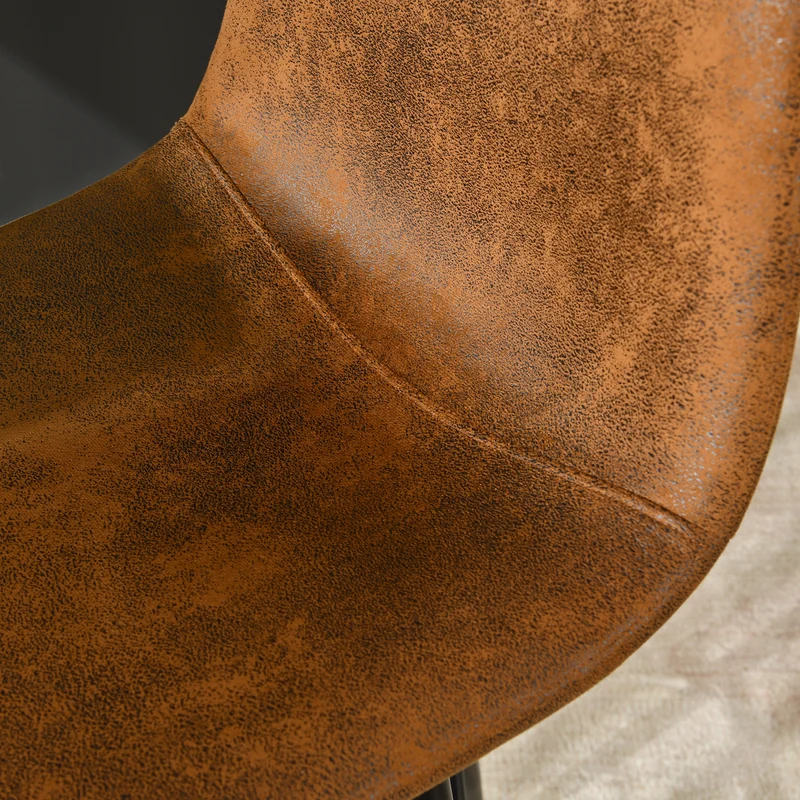 Lot de 2 tabourets de bar vintage pivotants en faux daim style industriel 67Hcm CHARLTON COUNTER SUEDE BROWN BLACK LEG 2PCS