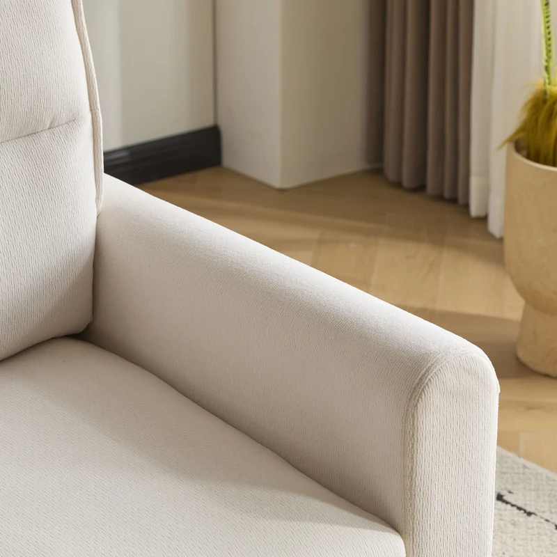 Canapé-lit convertible 2 places velours beige clair, dossier 5 positions RIDGEGLEN