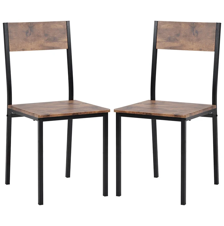 Ensemble table et 2 chaises de salle à manger style indus pour balcon ou salle à manger ou salon marron vintage FILZAIR