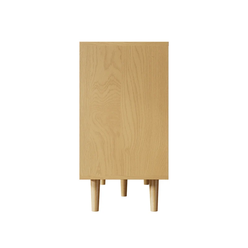 Buffet effet bois et en rotin à 6 tiroirs L120/H76,5/P40 cm KRAUTIX