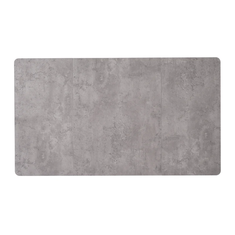 Table de salle à manger rectangulaire moderne effet marbre gris pieds métalliques noirs 140 x 80 cm GRALDIDS
