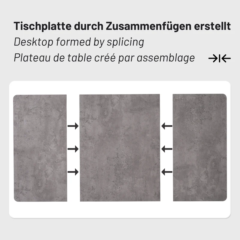 Table de salle à manger rectangulaire moderne effet marbre gris pieds métalliques noirs 140 x 80 cm GRALDIDS