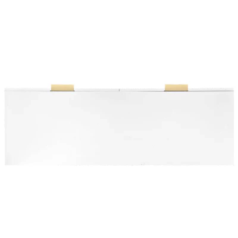 Buffet élégant blanc 6 tiroirs, poignées et pointe de pieds dorés 120*40*77cm COQREOD WHITE