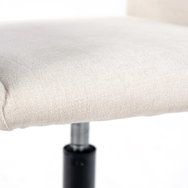 Chaise de bureau scandinave tissu beige pivotante hauteur réglable et 5 roulettes ROSS KD CHENILLE BEIGE BLACK