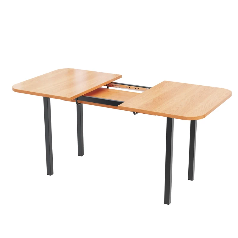 Table de salle à manger extensible effet bois brillante 120-160*80cm VOLKAE