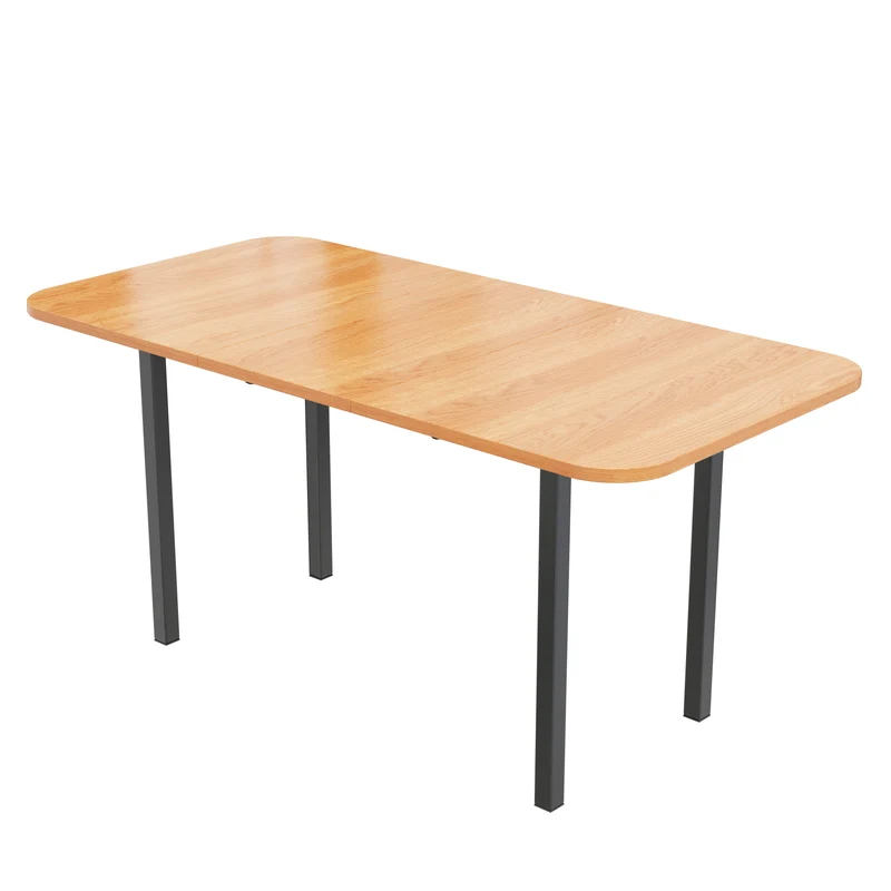 Table de salle à manger extensible effet bois brillante 120-160*80cm VOLKAE