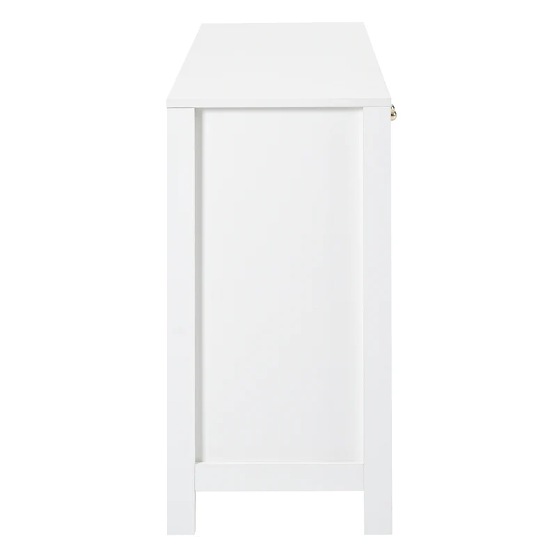 Buffet élégant blanc en rotin 4 portes SCIRQRAIN