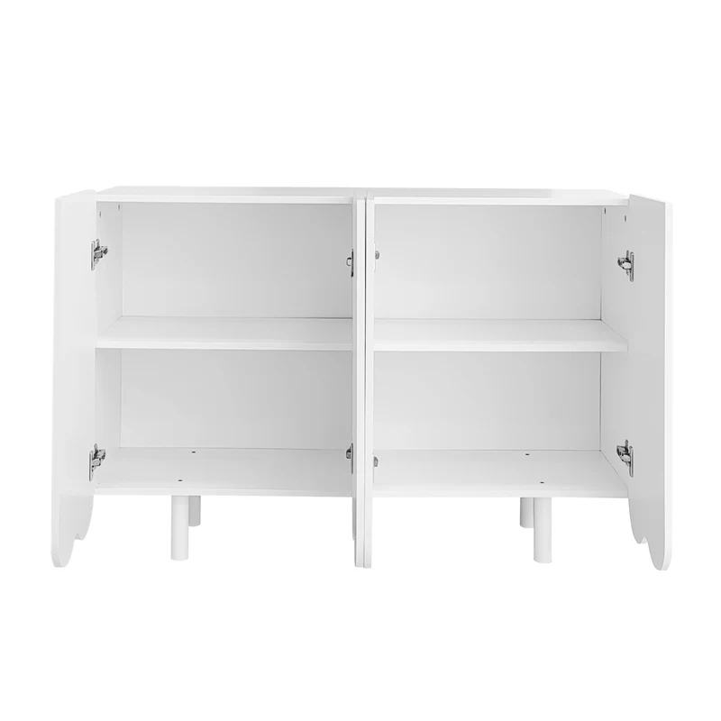 Buffet blanc 4 portes avec motif et rangement 120*37.5*80.8 cm EVRENS WHITE