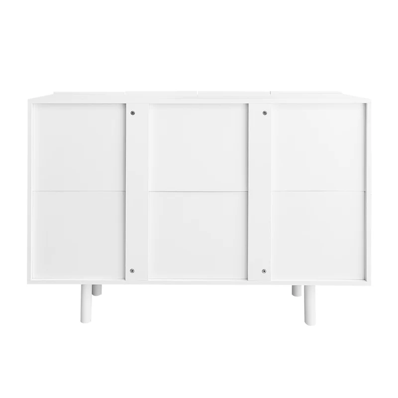 Buffet blanc 4 portes avec motif et rangement 120*37.5*80.8 cm EVRENS WHITE