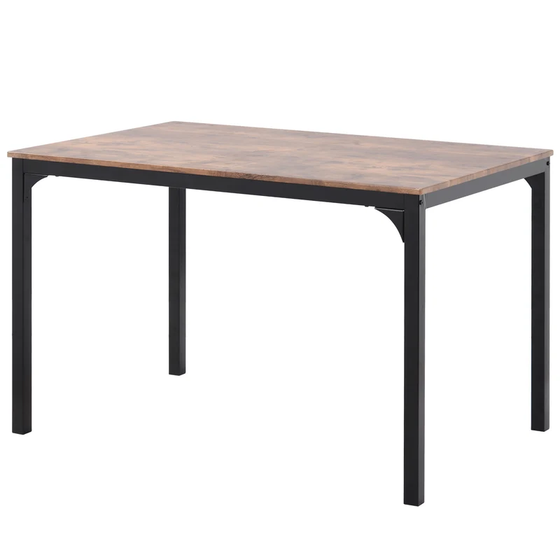 Ensemble table et 4 chaises de salle à manger pour balcon ou salle à manger ou salon marron vintage NALXODS
