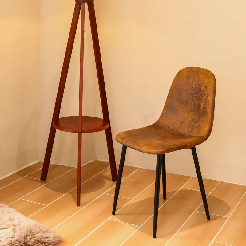 Lot de 4 chaises de salle à manger scandinaves vintage suede marron rétro CHARLTON SUEDE BROWN