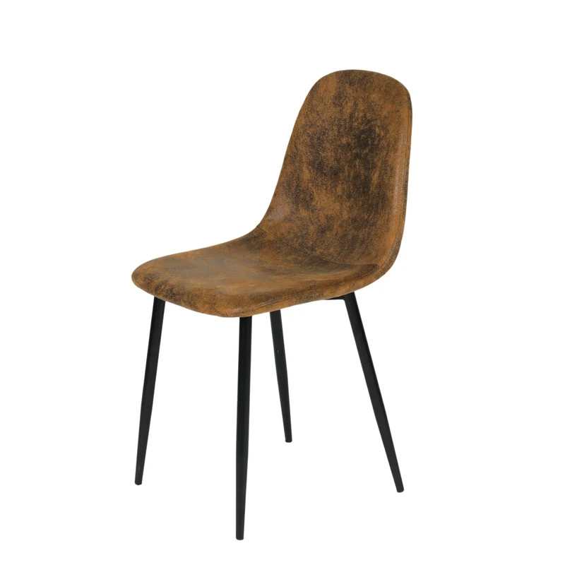 Lot de 4 chaises de salle à manger scandinaves vintage suede marron rétro CHARLTON SUEDE BROWN