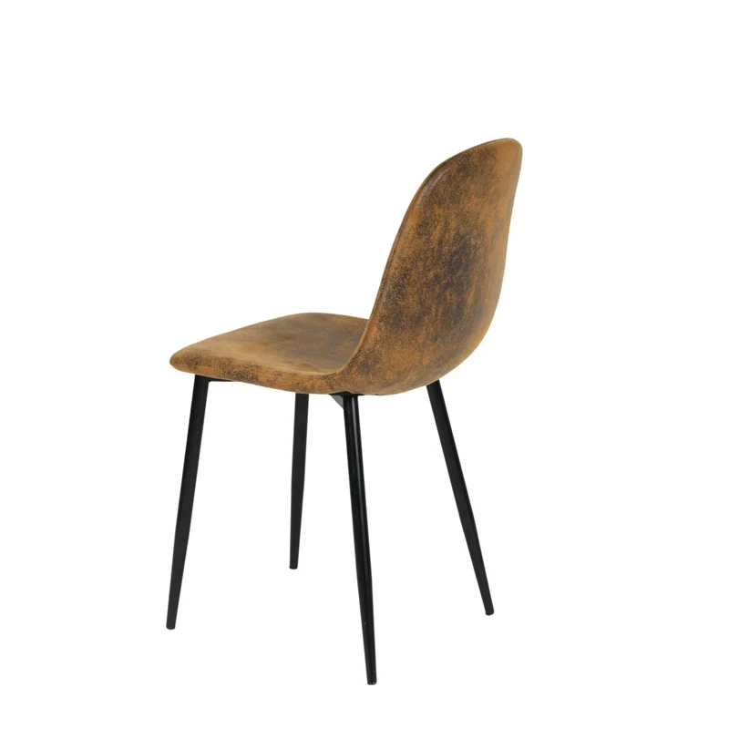 Lot de 4 chaises de salle à manger scandinaves vintage suede marron rétro CHARLTON SUEDE BROWN