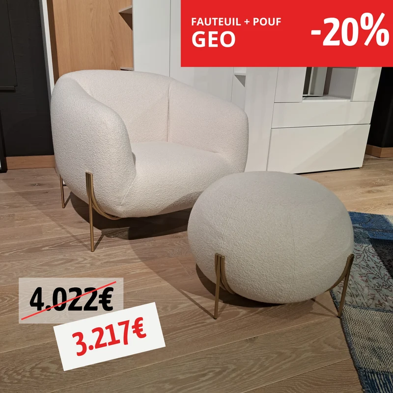 UN FAUTEUIL + POUF - GEO