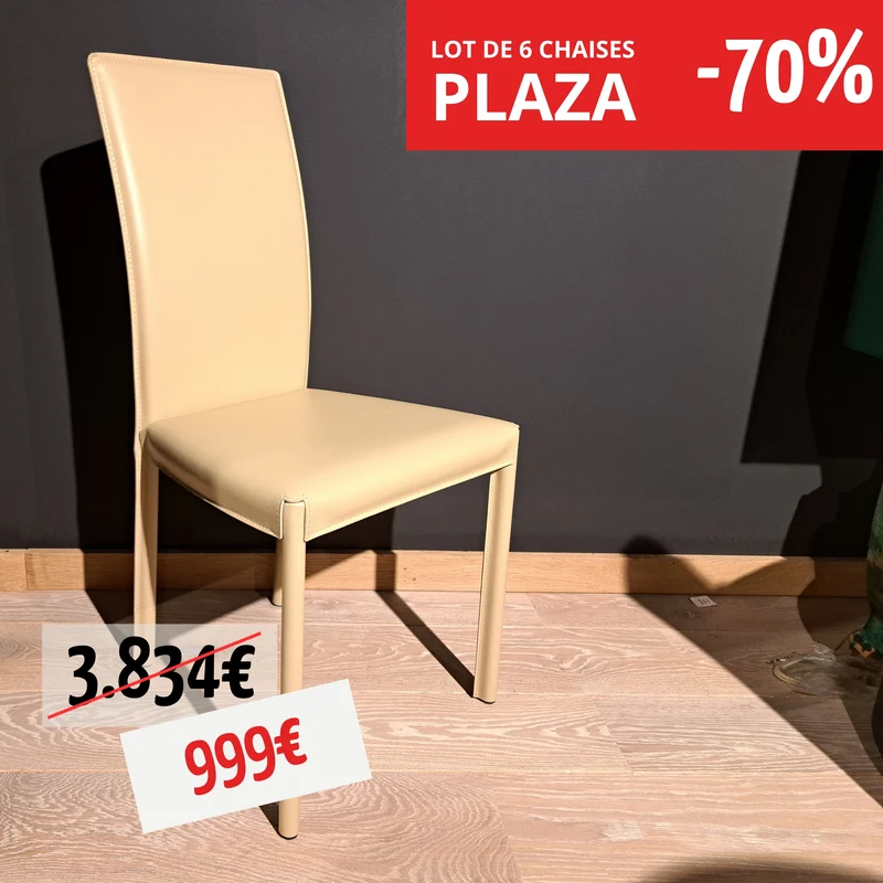 LOT DE 6 CHAISES - PLAZA