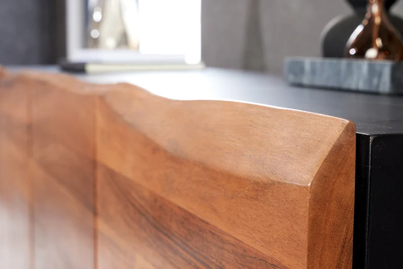 Buffet design industriel ORGANIC ARTWORK 180cm structure en fer et bois d’acacia massif