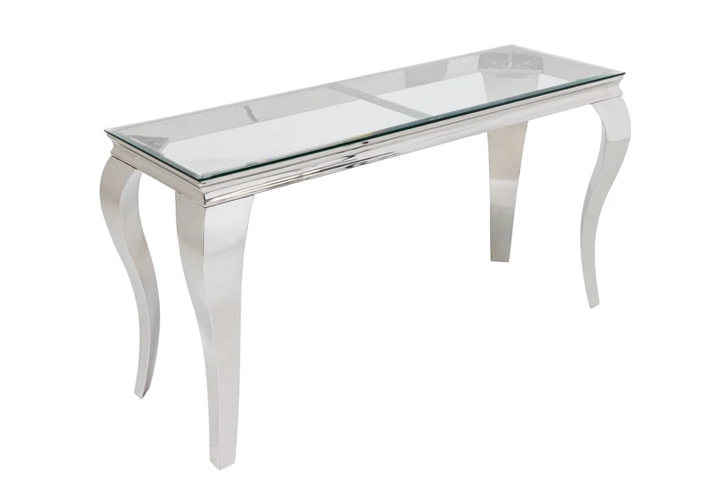 Console MODERN BAROCK BARRACUDA 140cm chrome incl. glass top w/o teak top