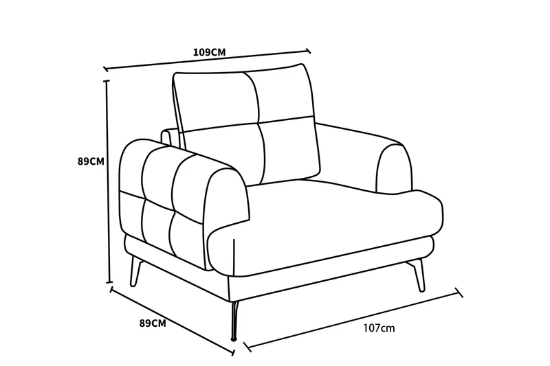 Canapé / fauteuil en tissu anti tache, H89CM - FUJI