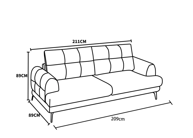 Canapé / fauteuil en tissu anti tache, H89CM - FUJI