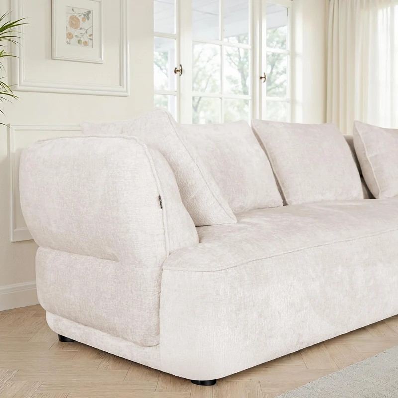 Canapé d'angle en tissu anti tache, 327x144xH74CM - SELENA