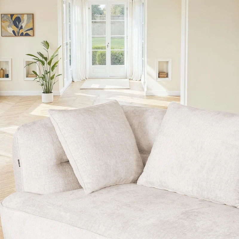 Canapé d'angle en tissu anti tache, 327x144xH74CM - SELENA