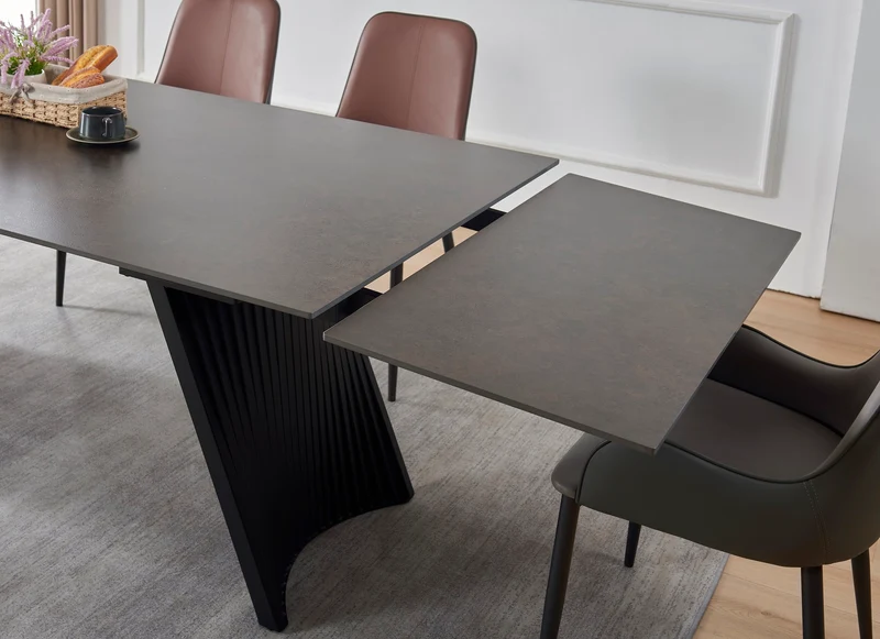 Table à manger extensible avec plateau en céramique, 199,5/298,5x100xH76CM AMBRA