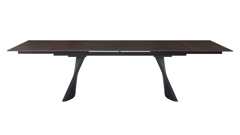 Table à manger extensible avec plateau en céramique, 199,5/298,5x100xH76CM AMBRA