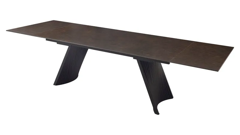 Table à manger extensible avec plateau en céramique, 199,5/298,5x100xH76CM AMBRA