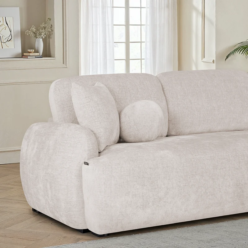 Canapé d'angle en tissu anti tache, H86CM - JENNIFER