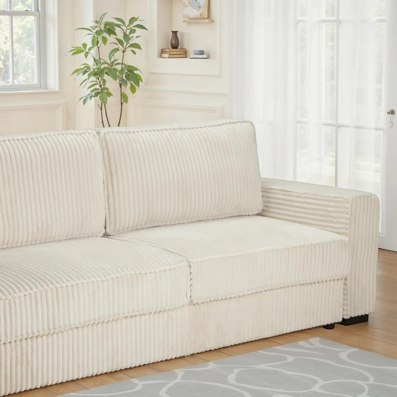 Canapé Clic-clac avec coffre convertible en tissu, 230x94,5xH91CM - CHELSEA