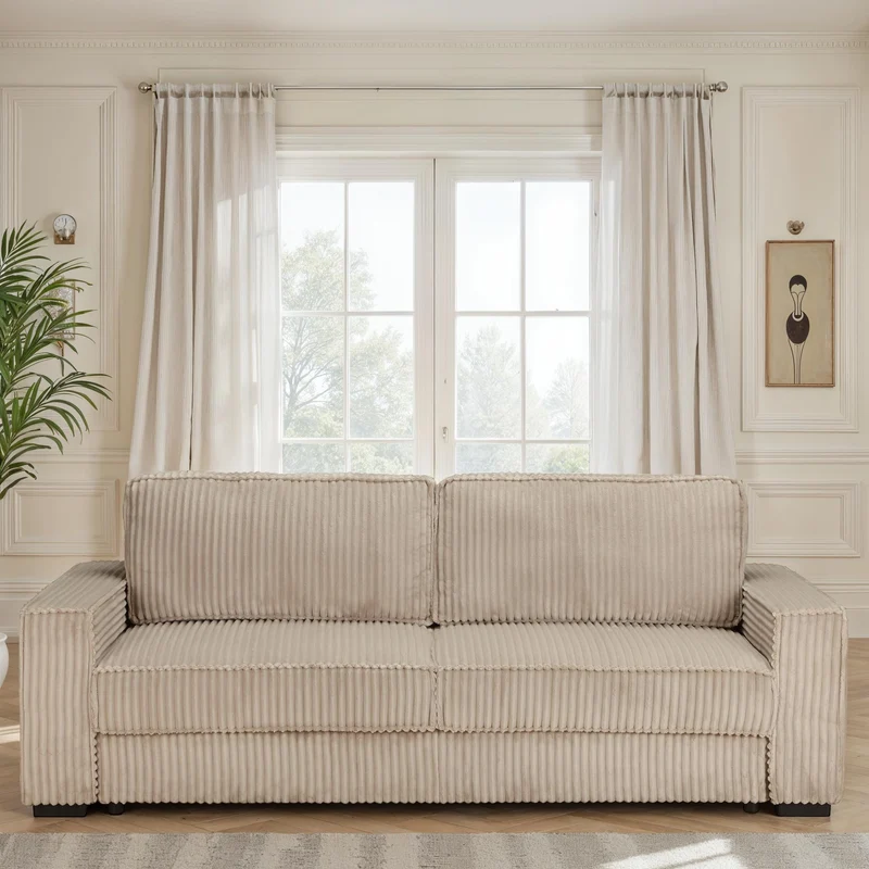 Canapé Clic-clac avec coffre convertible en tissu, 230x94,5xH91CM - CHELSEA