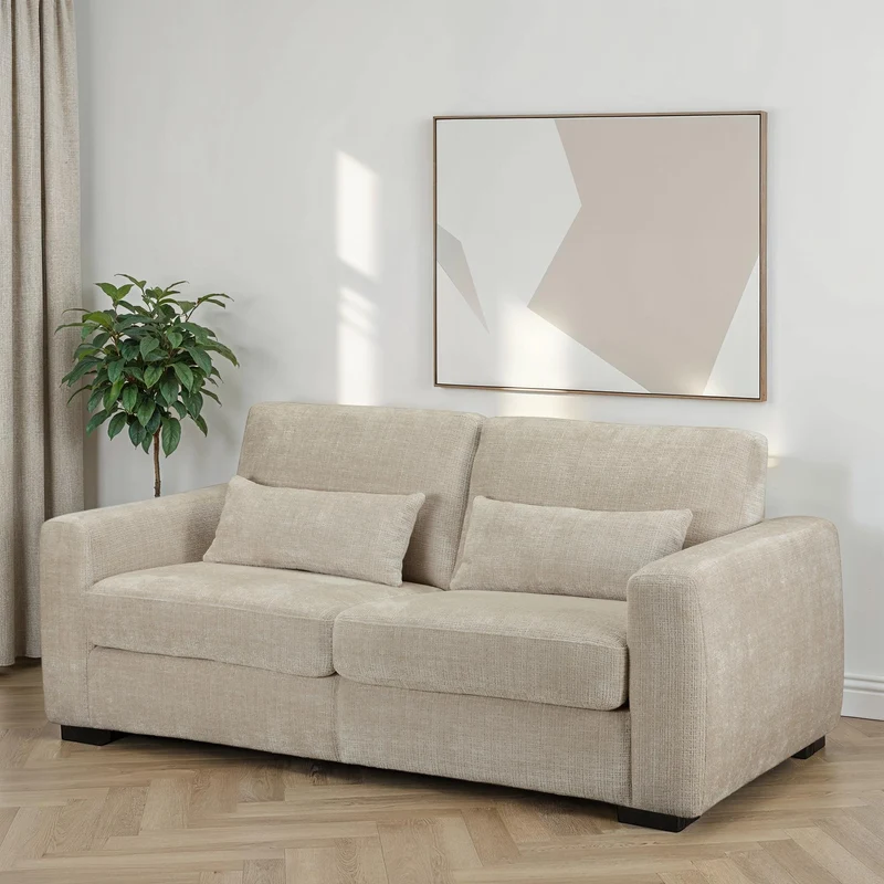 Canapé lit convertible clic-clac en tissu, 201x98xH90CM avec matelas intégré (140x190cm)- MONACO