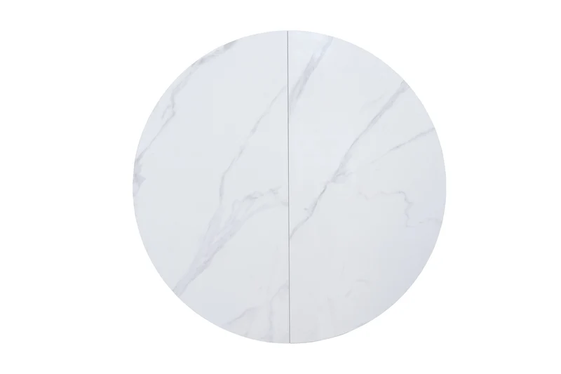 Table à manger ronde extensible avec plateau en céramique, D120-150XH76CM - PILAR