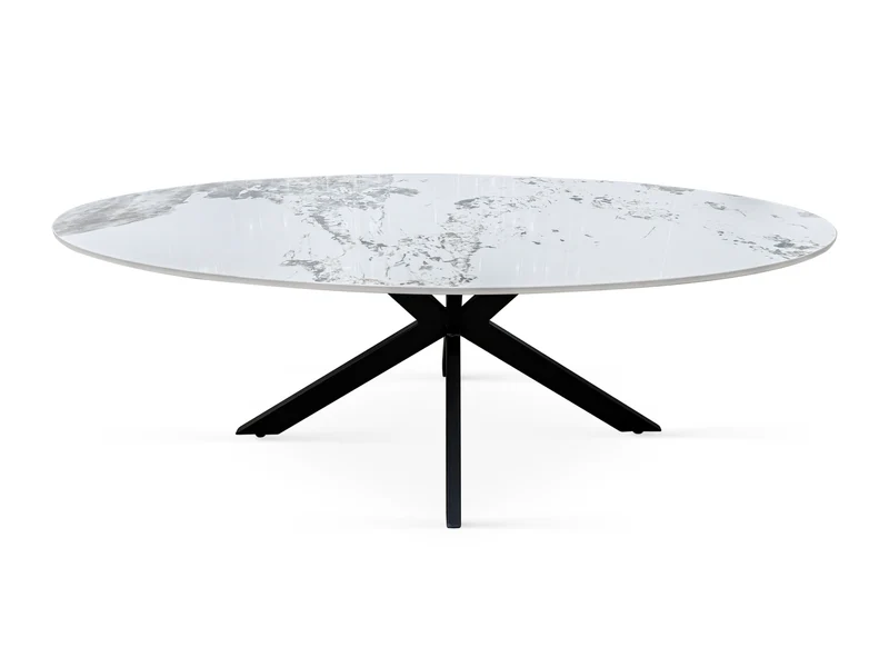 Table basse plateau en ceramique ovale, 130x70xH45CM - PILAR