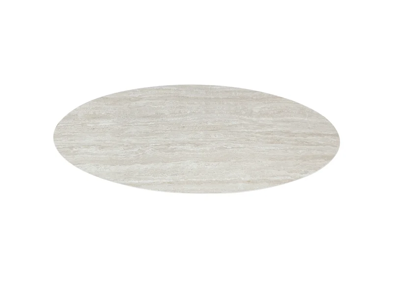 Table basse plateau en ceramique ovale, 130x70xH45CM - PILAR