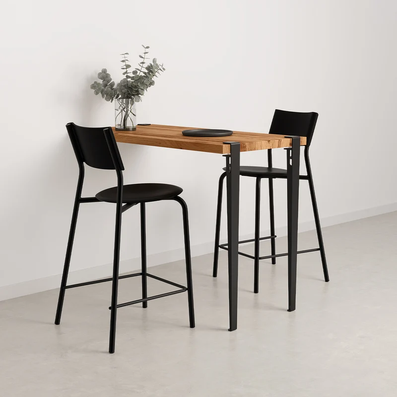 Table haute murale TIPTOE - bois ancien recyclé
