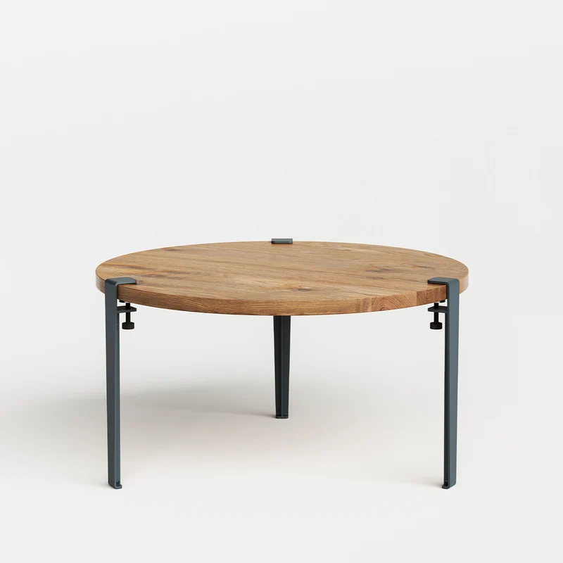Table basse ronde TIPTOE Ø 80cm - bois ancien recyclé